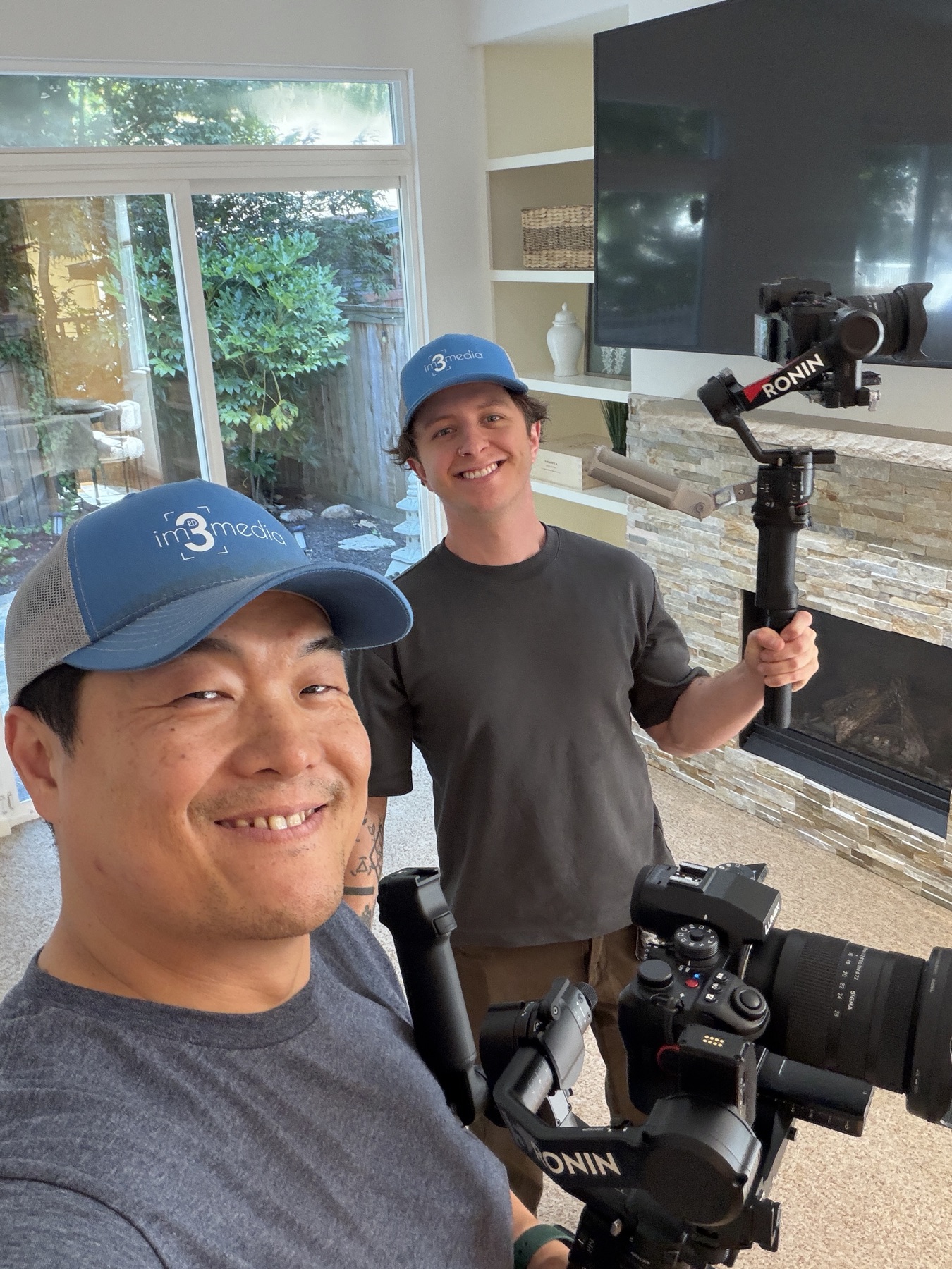 Our local capture team on site with gimbal cameras